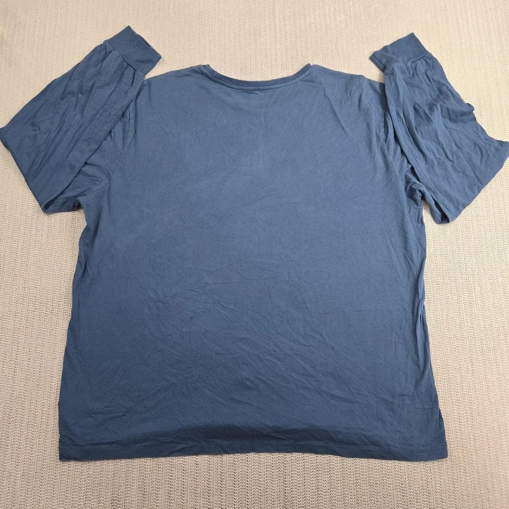 Polo Ralph Lauren Shirt Mens 2XL Blue Long Sleeve Crewneck Orange Pony Logo